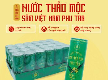 NƯỚC THẢO MỘC SÂM VIỆT NAM PHU TRA 240ML - HỘP 6 LON
